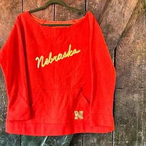 Off the shoulder Nebraska lightweight sweatshirt